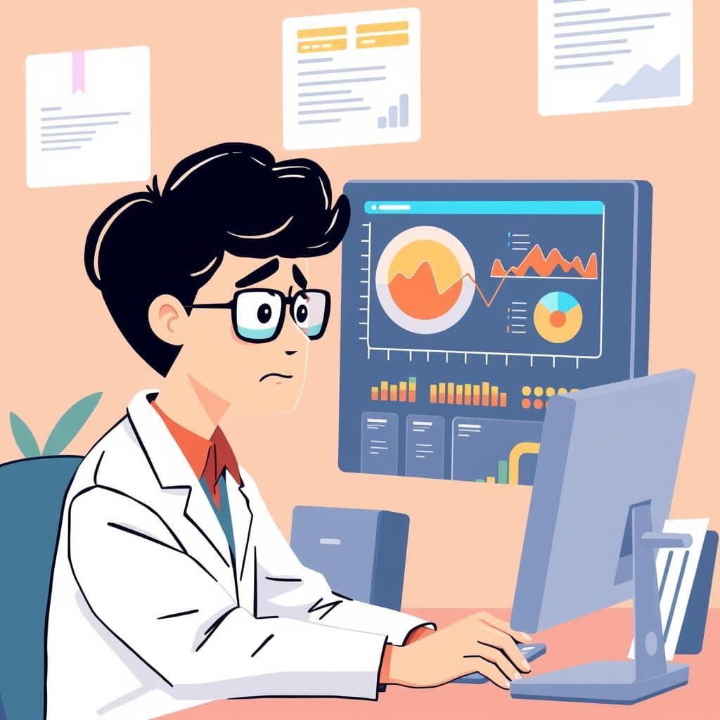 analyst studying data