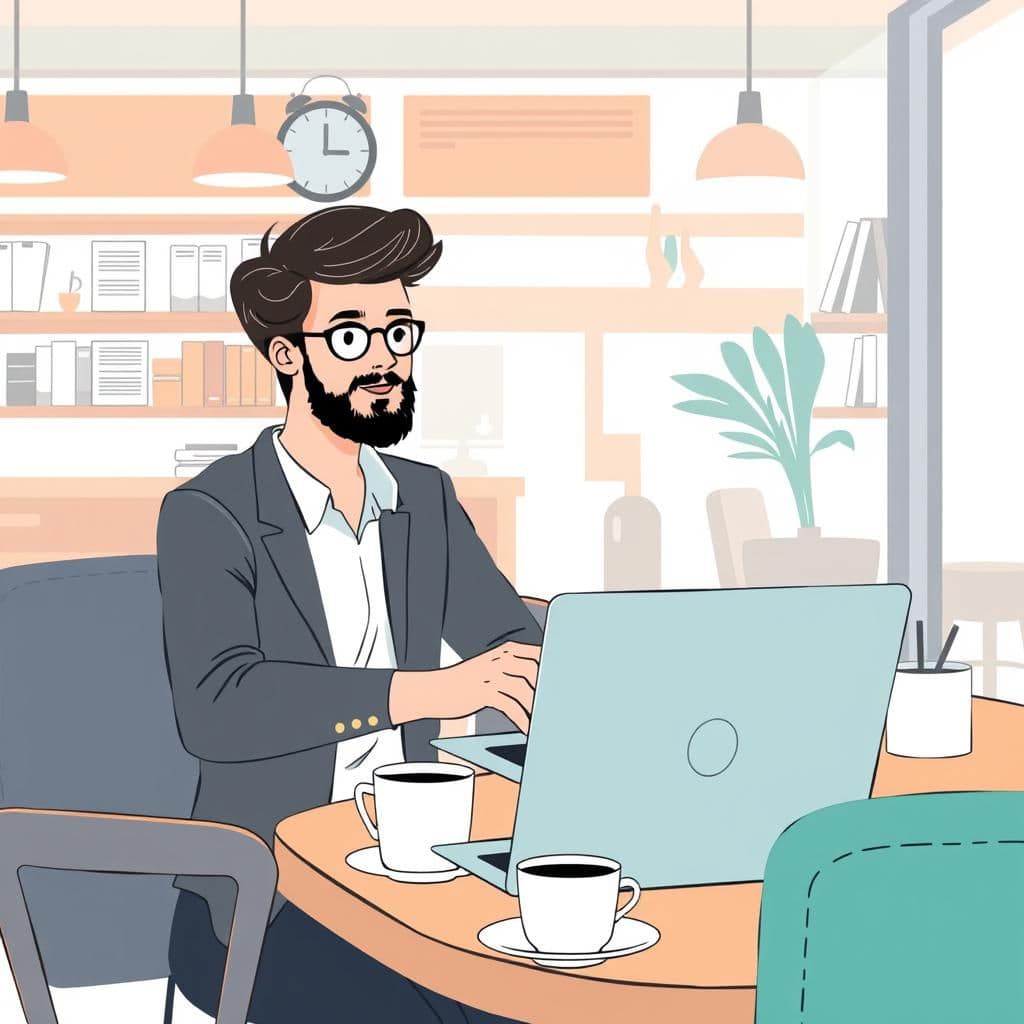 remote work scene