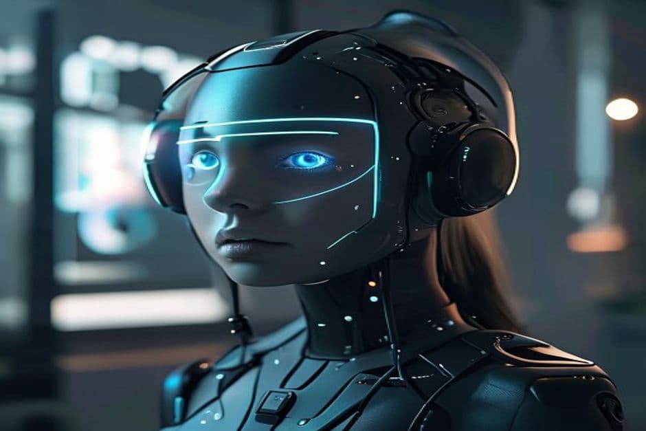 YouTube video labeled as AI-generated on computer screen