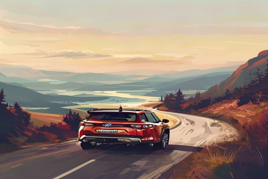 Toyota RAV4 on a winding road